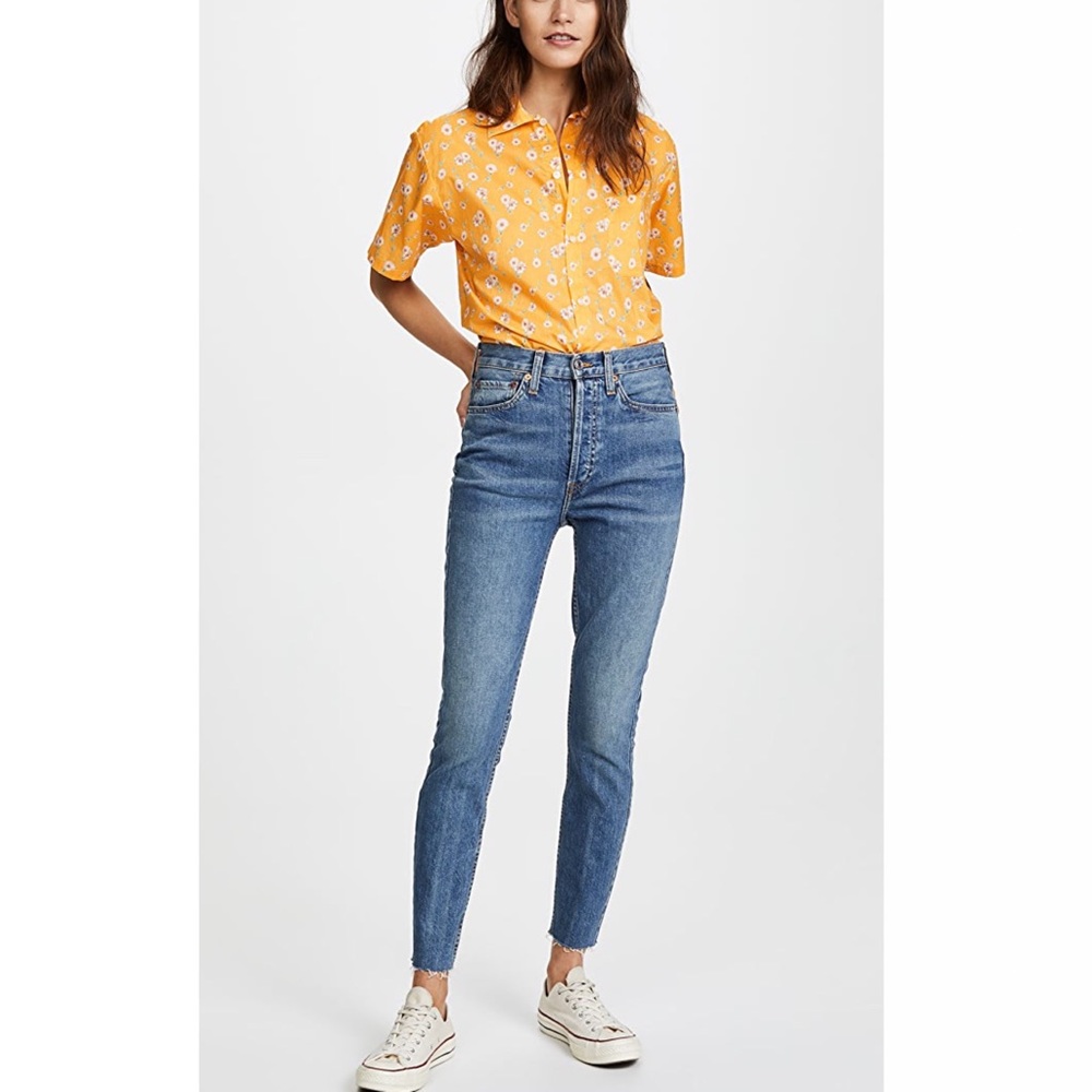 NWT RE/DONE High Rise Ankle Crop Jeans